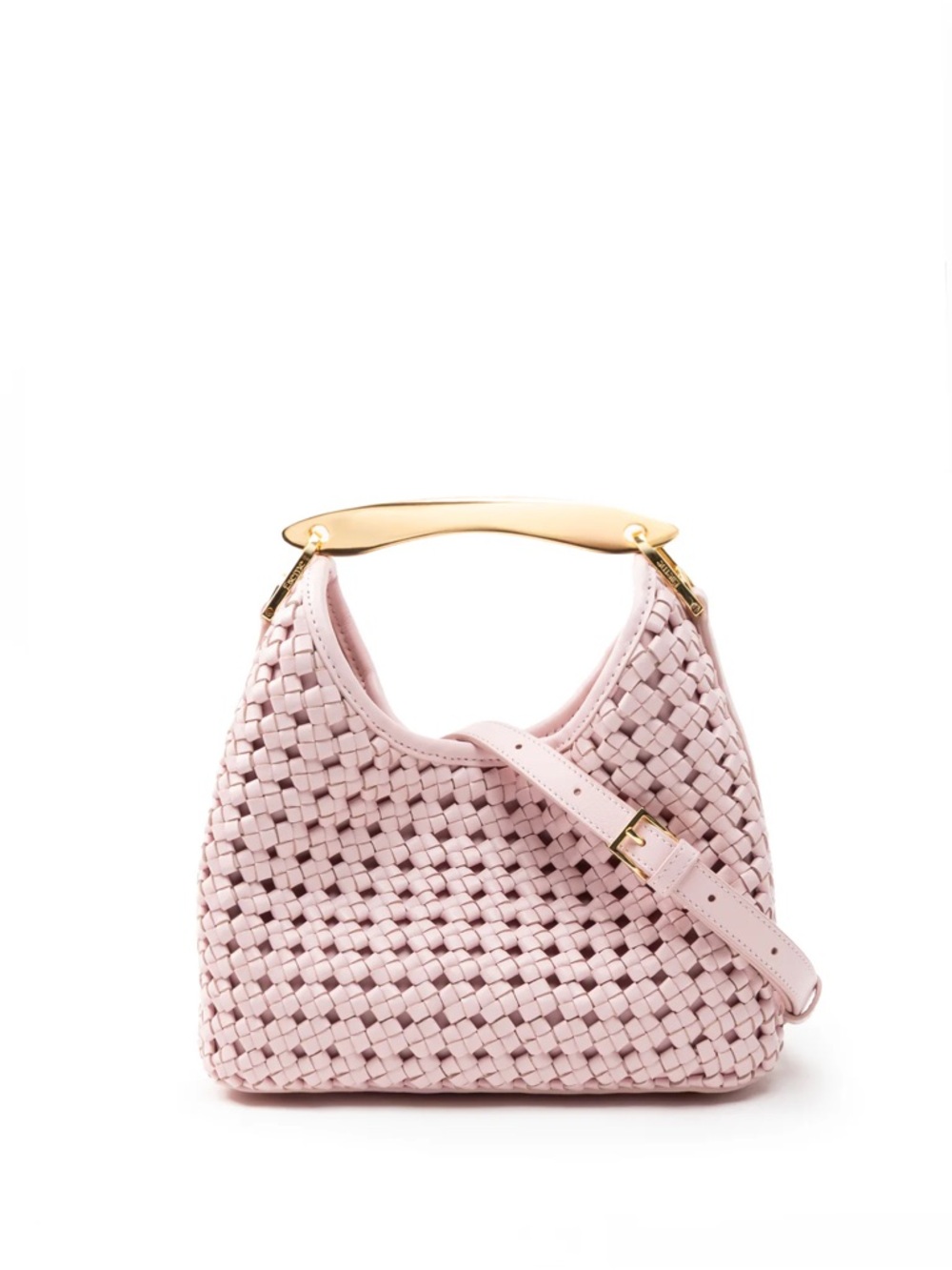 Elleme Small Boomerang Woven Leather Pink - Picture 3 of 9